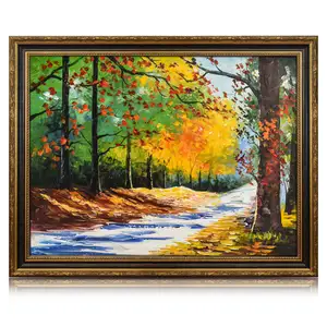 Heavy Texture Impressionist Knife Path Forest Scene Wall Art Hand Painted Oil Paintings