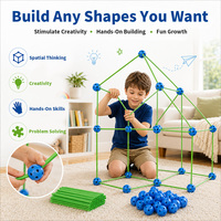 Kit de construction de fort pour enfants STEM, ensemble de structure de tente de jeu DIY, maison de jeu créative d'intérieur, jouet de construction, cadeau pour enfants