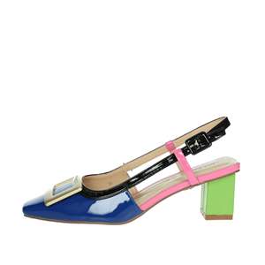 Scarpe con Tacco Laura Biagiotti da Donna, Modello Slingback in Vernice Fucsia, Tacco Largo, Taglia 38 - Product Image 1