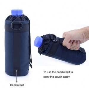 Custom Oxford Outdoor Water Bottle Cooler Holder Cycling Hiking Camping Water Bottle <b>Drawstring</b> <b>Pouch</b> with Handle - Product Image 4