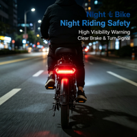 Luz Trasera LED Intermitente de Alta Calidad de 12V-48V con Freno/Señal de Giro para Bicicletas Eléctricas y Patinetes Eléctricos