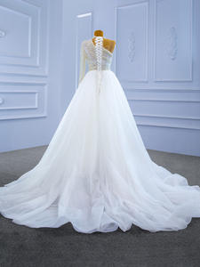 AL1634 robe de mariée de luxe lourde faite à la main nouvelle version broderie perle dentelle fleur mariée Cocktail princesse robe bouffante - Product Image 3
