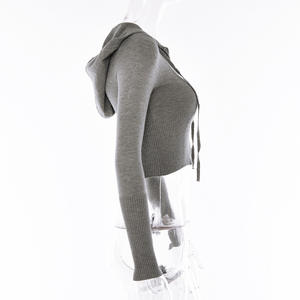 Set Due Pezzi da <span class=keywords><strong>Donna</strong></span> <span class=keywords><strong>in</strong></span> Maglia Moda Autunnale Completo con Felpa con Cappuccio <span class=keywords><strong>Tuta</strong></span> Sportiva <span class=keywords><strong>Pantaloni</strong></span> a Zampa Lavorati a Maglia - Product Image 6