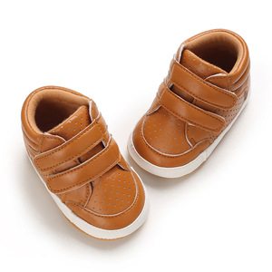 Scarpe Primaverili e Autunnali per Neonati 0-1 Anno, in Pelle alla Moda, con Chiusura in Velcro, Antiscivolo e Resistenti all'Usura, Tinta Unita - Product Image 4