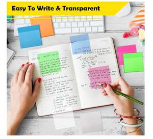 Auto-adhésif translucide clair voir à travers les notes autocollantes pour planificateur bureau école collège enseignant étudiant fournitures - Product Image 3