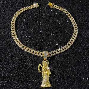 Nuevo Collar con Colgante de Estilo Hip Hop, Chapado en Oro y Plata, con Estatua de Dios de la Muerte, Collares Modernos y Geniales para Hombre, Joyería de Moda al por Mayor - Product Image 2