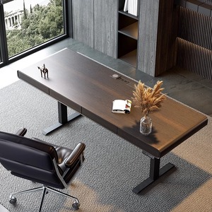 Bureau de levage électrique intelligent en bois massif Style italien minimaliste moderne modulaire étude maison ordinateur travail immeuble de bureaux chambre à coucher - Product Image 2