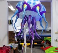 Modèle de méduse gonflable lumineux LED coloré, méduse gonflable en forme de dessin animé pour la décoration de fête