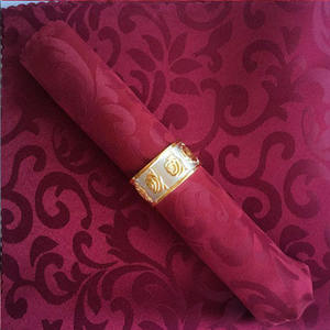 ผ้ากันเปื้อน Jacquard ลายเรียบๆแบบเรียบง่าย,ผ้าปูโต๊ะผ้าลินินโพลีเอสเตอร์สีแดงเข้มผ้าแฟนซีโรงแรมงานแต่งงาน - Product Image 6