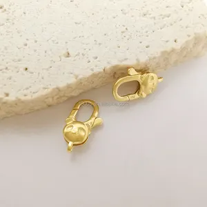 1000S 18K Geel Echt Goud Custom Groothandel Accessoires Sieraden Voor Armband Kettingen Panda Haken Ketting Accessoires