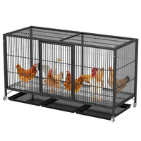 Jaula y gallinero para pollos de uso doméstico, de malla de alambre engrosada anti-visones, tubo cuadrado con ruedas para cría de pollos, espaciado de 2 cm