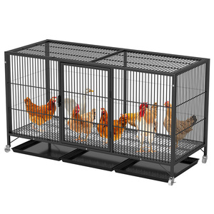 <span class=keywords><strong>Cage</strong></span> et poulailler pour poulets domestiques, en treillis métallique épaissi anti-écureuil, tube carré <span class=keywords><strong>avec</strong></span> roues pour l'élevage de poulets, espacement des mailles de 2 cm - Product Image 6