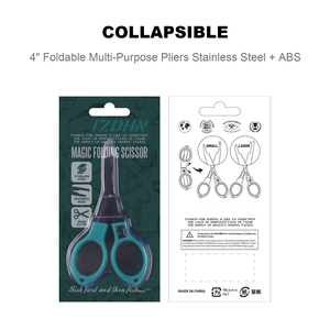 דיג מתקפלים מספריים טיטניום שחור מצופה נירוסטה טבעת פתוחה עיצוב לוגו מותאם אישית חותך קו דיג - Product Image 3