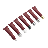 Tube souple vide de 15 ml, finition mate bordeaux, pour gloss, crème contour des yeux, sérum, avec capuchon argenté, noir ou blanc, personnalisable