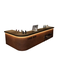 Comptoir de bar moderne avec îlot Comptoir de bar à cocktails commercial Design Pub Bar Décoration Mobilier de salon d'hôtel à vendre