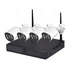 와이파이 NVR 키트 3MP 야외 오디오 IP 카메라 시스템 H.265 홈 보안 방수 CCTV 무선 감시 카메라 세트