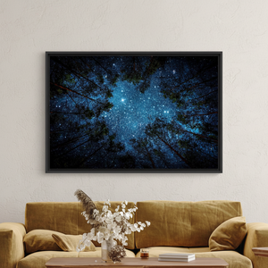 Starry Sky <b>Canvas</b> Print: Elegant Night View Wall Decor,BLACK <b>FRAMED</b> <b>CANVAS</b> - Product Image 3