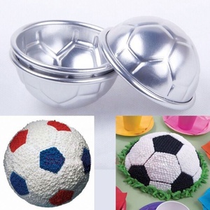 2 pièces d'ustensiles de cuisson pour la cuisine, moule à gâteau en forme de ballon de football 3D DIY, moule à bombe de <span class=keywords><strong>bain</strong></span>, moule à gâteau en aluminium sphérique non toxique, moule à <span class=keywords><strong>chocolat</strong></span> - Product Image 3