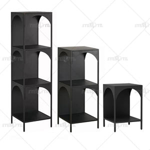 Table de <span class=keywords><strong>chevet</strong></span> moderne noire avec étagère de rangement en <span class=keywords><strong>cube</strong></span>, vente en gros d'usine chinoise, table de nuit en métal pour chambre à coucher et salon - Product Image 6