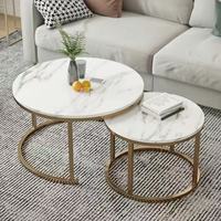 Table basse convertible de luxe moderne avec plateau en marbre et centre de rangement en métal durable pour hôtel et salon - Mobilier d'usine
