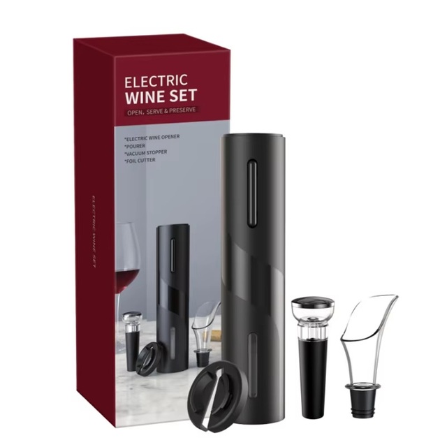Custom Automatic Electric Wine Opener for Rechargeable Stainless Steel Plastic Sustainable Wine Bottle Opener Set Color