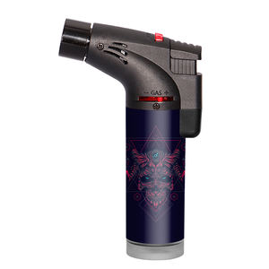 Offre Spéciale Logos personnalisés fumée puissant rechargeable quatre flammes briquet torche oblique avec boîte de présentation paquet de haute qualité - Product Image 1