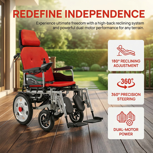 Fauteuil roulant électrique DS-6006, fauteuil motorisé inclinable à dossier haut, cadre <span class=keywords><strong>en</strong></span> <span class=keywords><strong>aluminium</strong></span> pour personnes âgées, handicapées, quadriplégiques - Product Image 5