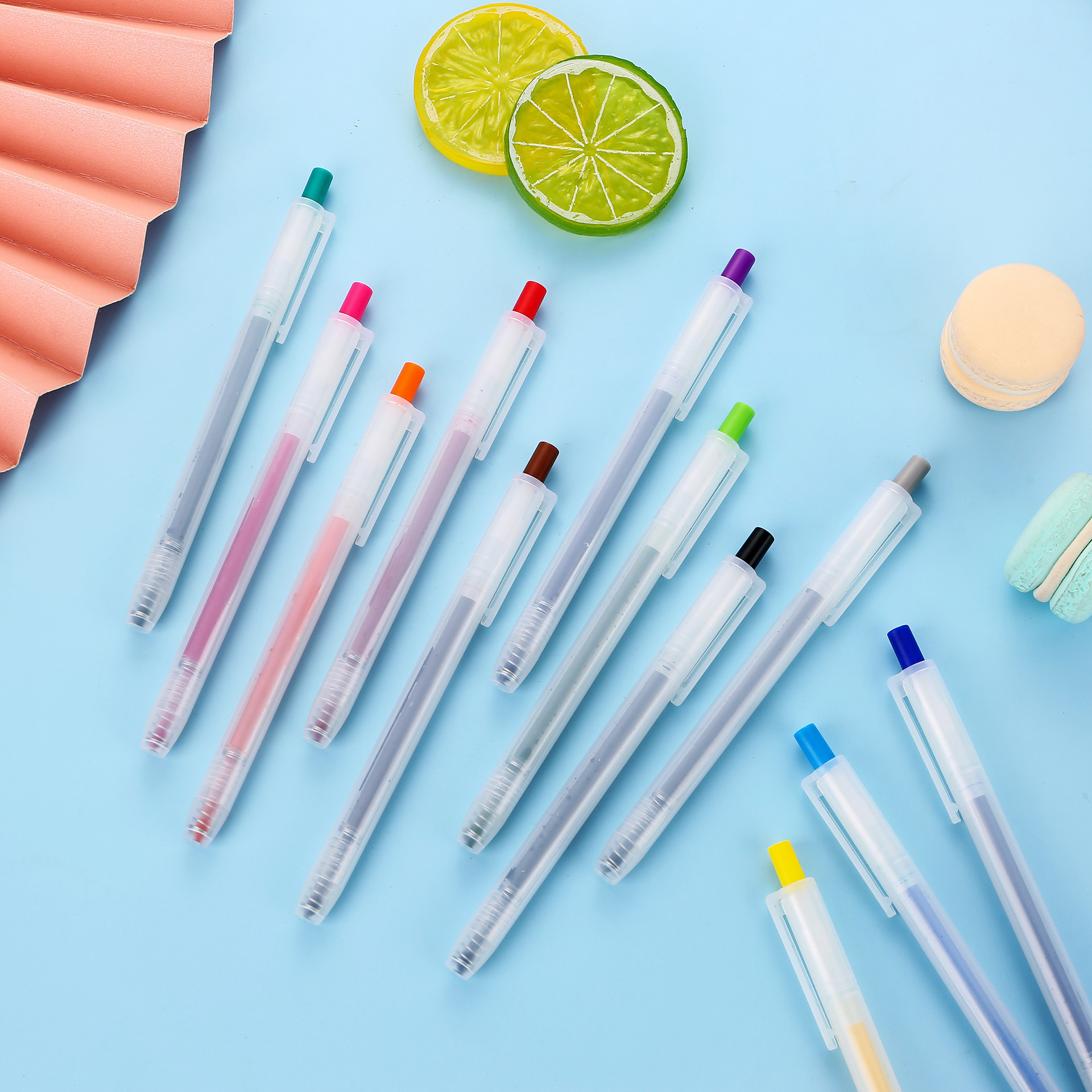 Флуоресцентная ручка, цвет нажимного типа, простая ручная учетная запись, студенческий маркер, 12 шт., набор из 0,12 штук/шт.