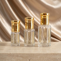 Flacon compte-gouttes en verre transparent de 3 ml, importé, avec logo estampé or, pour emballage de luxe d'huiles essentielles pour soins de la peau - Vente chaude