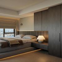 Meuble combiné lit et armoire en bois naturel style tatami, populaire sur Instagram, avec panneaux résistants aux rayures, pour chambre d'hôtes