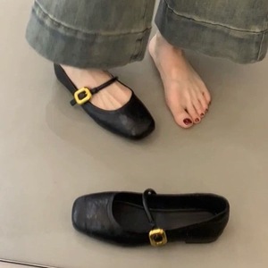 Elegant <b>White</b> Square Toe Flat Sandals With Gold Buckle Closure Microfiber Leather All Seasons Women's Shoes Drop Shipping - Product Image 3