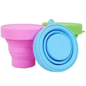Portable Silicone Collapsible <strong>Cup</strong> Compact, Reusable Food Grade <strong>Folding</strong> Mug with Lids Drinking Set - Product Image 3