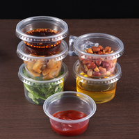 Vente en gros directe d'usine 1/2/3.25/4 oz Gobelet en plastique transparent jetable à paroi simple avec couvercle Utilisé pour les sauces
