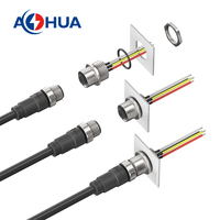 12Pin Led Équipement PCB Conseil Métal Prise Électrique Fil à Panneau/Coude/Droit Mâle Femelle M12 Connecteur