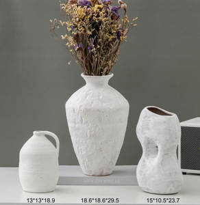 White Pattern Ornament Ceramic Flower <b>Vase</b> Large <b>Vase</b> Simple Ceramic <b>Vases</b> for Home Decor - Product Image 4