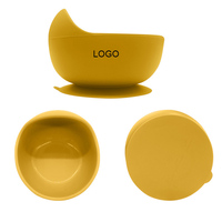 Logo personnalisé doux sans BPA en silicone de qualité alimentaire ventouse bol cuillère ensemble nourrissons et tout-petits bébé alimentation plat enfants à manger