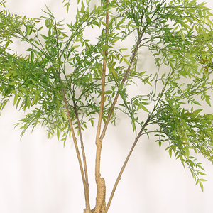 Plante artificielle en bambou <span class=keywords><strong>Nandina</strong></span> en pot, plastique vert, fausse plante d'intérieur pour la maison ou le bureau, décoration de jardin - Product Image 5