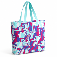 Sacs en toile de coton tissée à grande capacité, imprimés sur toute la surface, motifs géométriques abstraits, style urbain multicolore