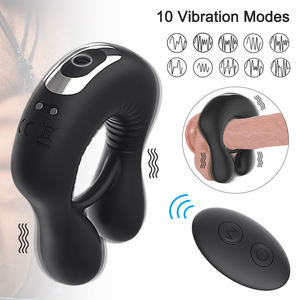 Vibratör Penisring gecikme boşalma Penis adam için horoz halka seks oyuncakları erkekler için erotik oyuncaklar çift titreşimli yüzük - Product Image 5