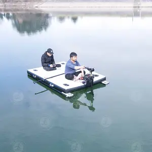 Lake Pool Fishing Deck System Pvc Pontoon Inflatable Water Platform Air Docks Floating With Motor Machine