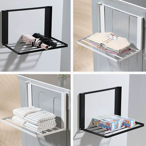 Étagère de rangement magnétique latérale pour lave-linge, support pliable pour vêtements de lavage, organisateur de rangement pour salle de bain, porte-serviettes pliable - Product Image 6