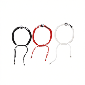 Pulsera Redonda de Tai Chi, Cordón Trenzado Negro, Rojo y Blanco, Ajustable, Pulsera Envolvente de Moda, Joyería Deportiva Informal Unisex - Product Image 2