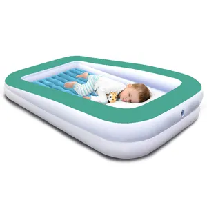 OEM ODM Inflatable Toddler Baby Travel Bed With Safety Bumpers Portable Toddler Air Mattress Bed For Kids