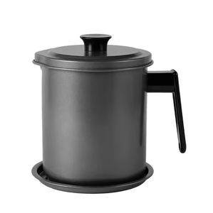 Pot de stockage d'huile anti-poussière pour cuisine avec filtre à mailles fines et couvercle passoire - Product Image 1