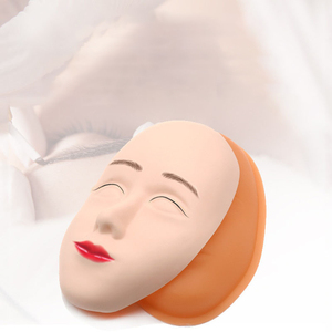 Mascarilla facial completa de piel de práctica de silicona 3D | Cabeza de entrenamiento de maquillaje y tatuaje realista | Práctica de microblading de maquillaje permanente - Product Image 1