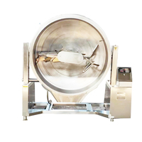 Machine de cuisson industrielle automatique à bascule électrique pour huile et aliments, marmite à sauce à double enveloppe avec agitateur