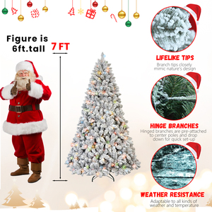 US Warehouse Artificial Christmas <b>Tree</b> 4ft Pvc Mixed Floceked <b>Tree</b> Pine Cone Multicolored <b>Led</b> <b>Lights</b> for Home Decoration - Product Image 3