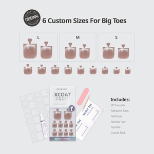 BTArtbox Uñas postizas francesas efecto ojo de gato para pies, al por mayor, cuadradas, de gel suave, marrón brillante, uñas postizas para los pies - Product Image 5