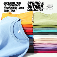 Sweat-shirt à capuche en molleton fin polyester/coton 260G, brodé, avec poignets élastiques, couche de base unisexe, couleur macaron bonbon, prêt pour l'automne