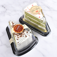 A03 14*7.5 cm pet noir rose triangle mousse boîte à gâteau en plastique transparent clair boîte à gâteau